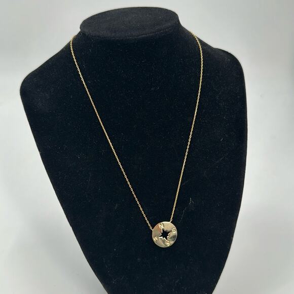 Goldplated over sterling silver compass necklace - Picture 1 of 4